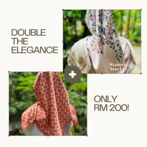 Piramit Scarf (French Vanila Leaves) + Piramit Scarf (Red-Brown Chain Pattern)