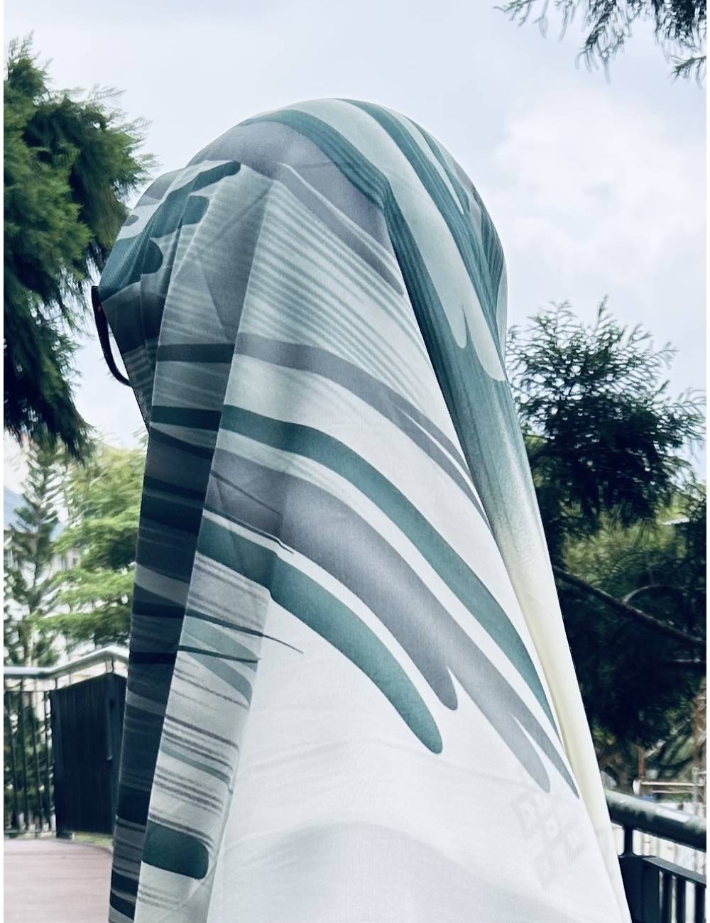 Olive Chiffon Scarf – Large 115 x 115