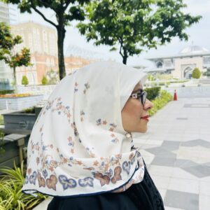 Sapphire Vine Chiffon Scarf – Small 90 x 90