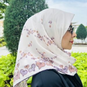 Lavender Vine Chiffon Scarf – Small 90 x 90