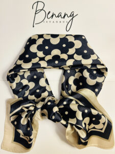 Cream Van Cleef & Arpel Crystal Crepe Scarf – 90x90cm