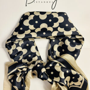 Cream Van Cleef & Arpel Crystal Crepe Scarf – 90x90cm