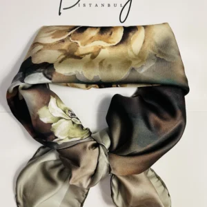 Green Iris Rayon Scarf – 90x90cm Small Size