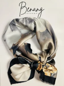 Black Iris Rayon Scarf – 90x90cm Small Size