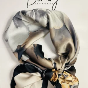 Black Iris Rayon Scarf – 90x90cm Small Size