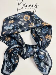 Blue Bells Crystal Crepe Scarf – 90x90cm Small Size